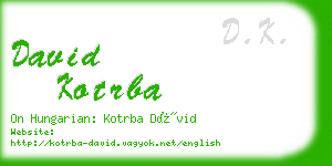 david kotrba business card